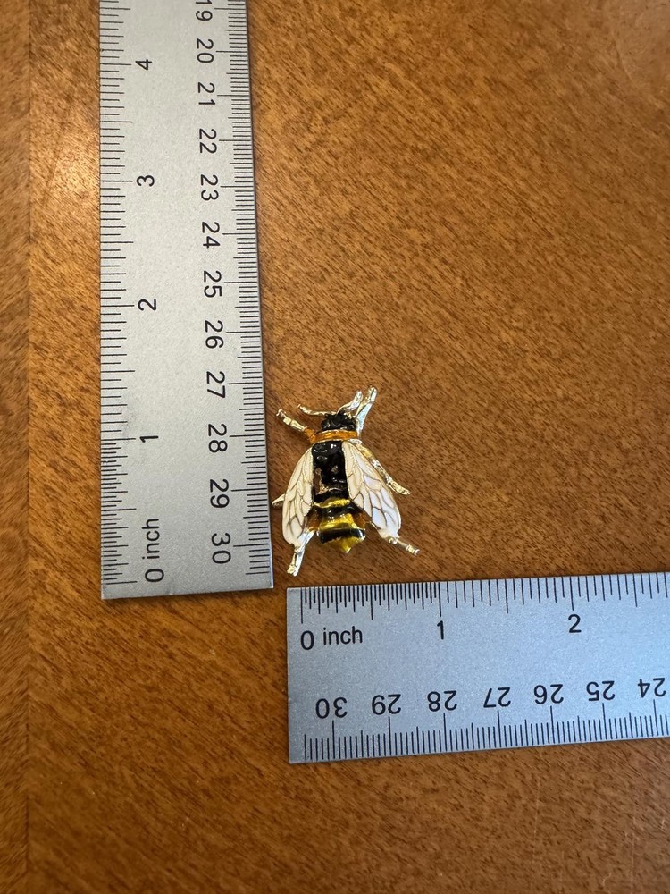 Bee-shaped Enamel Pinback Brooch