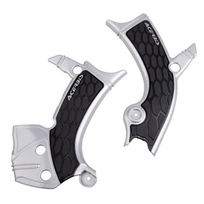 Acerbis X-Grip Frame Guards - Silver/Black - Plastic