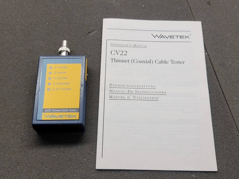 Wavetek CV22 Thinnet (Coaxial) Cable Tester + Operator's Manual "NIB"