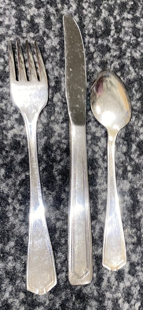 3 Vintage Western Airlines Silver Plated Dinner flatware Fork Spoon & Knife