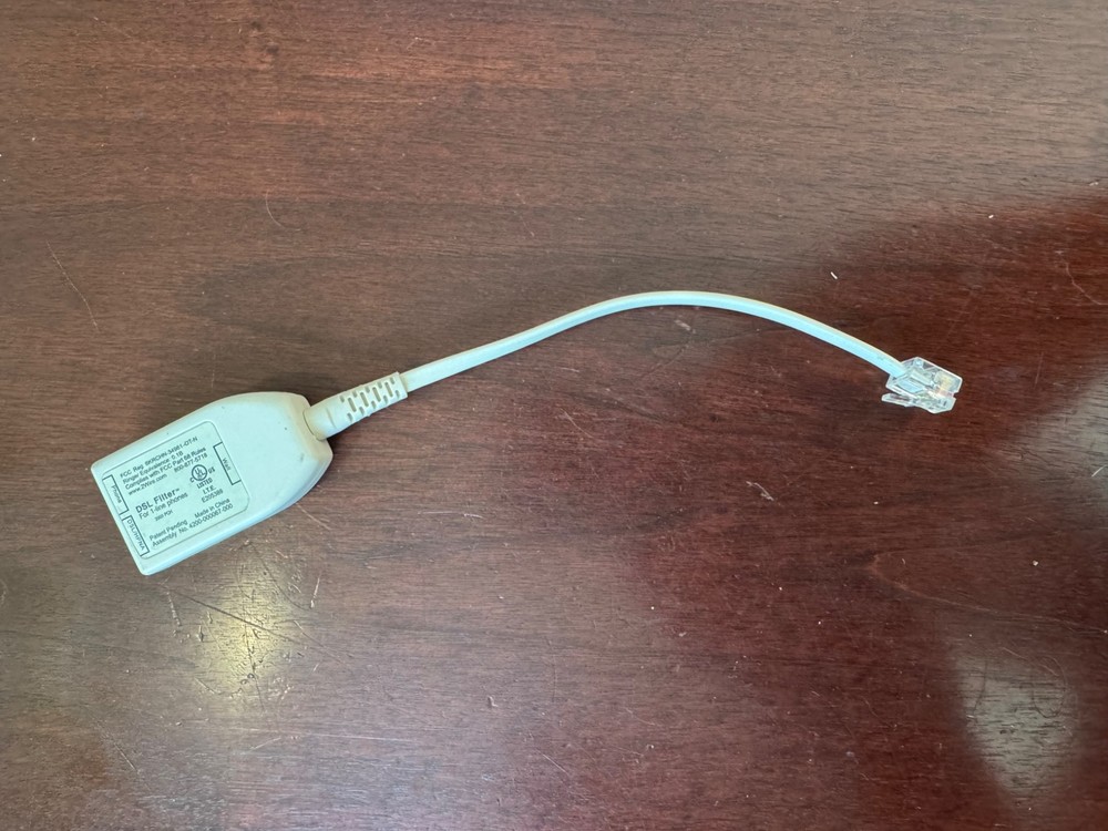 2WIRE 1-Line Inline DSL Filter with Giveback Jack ADSL DSL