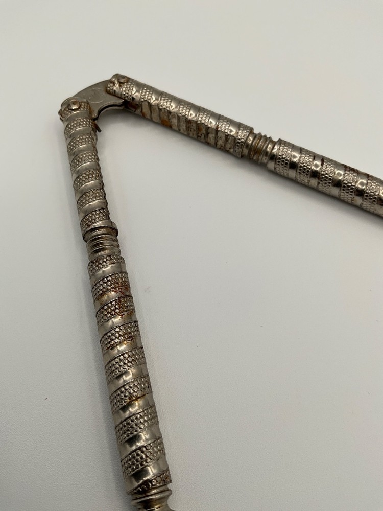 Vintage HMQ 5" Silver Toned Metal Shell Nut Cracker Tool