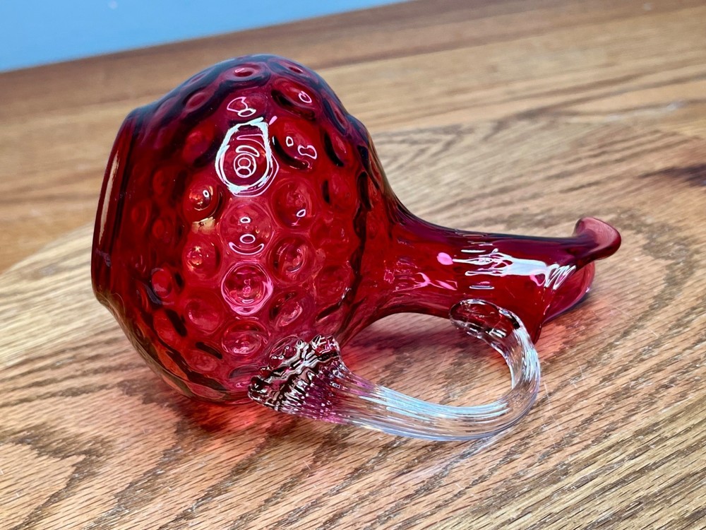 Fenton Cranberry Dot Optic Polka Dot Cruet No Stopper
