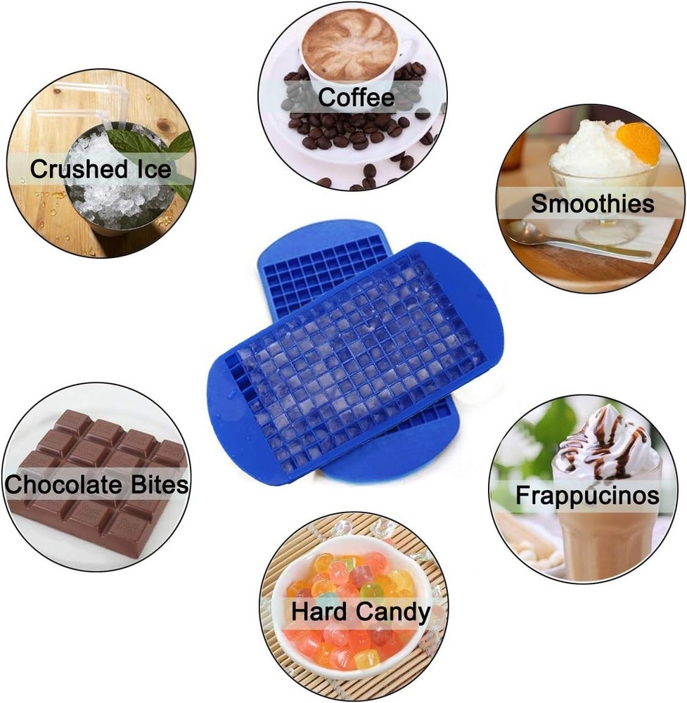 Effortless Ice Release Silicone Cube Trays: 160 Mini Cubes for Refreshing Drinks