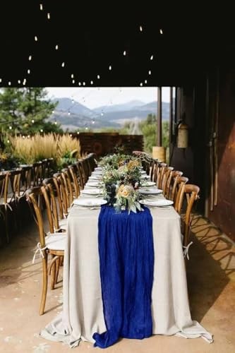 Cheesecloth Table Runner 120Inch Gauze Table Runner Cheese 8Pack Royal Blue
