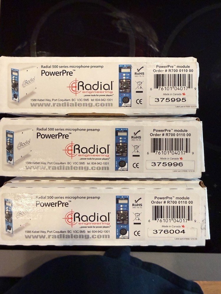 Radial Engineering 500 Series Microphone Pre PREAMP w/original box - 3 available