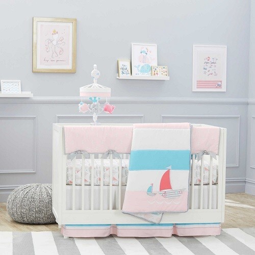 Just Born Sail Into Your Dreams 4-Pc Crib Bedding Set Includes Mobile *New*