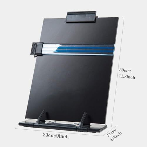 Metal Desktop Document Book Holder with 7 Adjustable Positions () Black