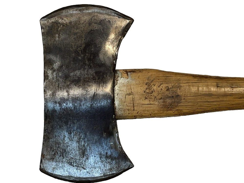 RARE VINTAGE TRUE TEMPER FLINT EDGE SADDLE AXE /CRUISER DOUBLE BIT AXE 8"