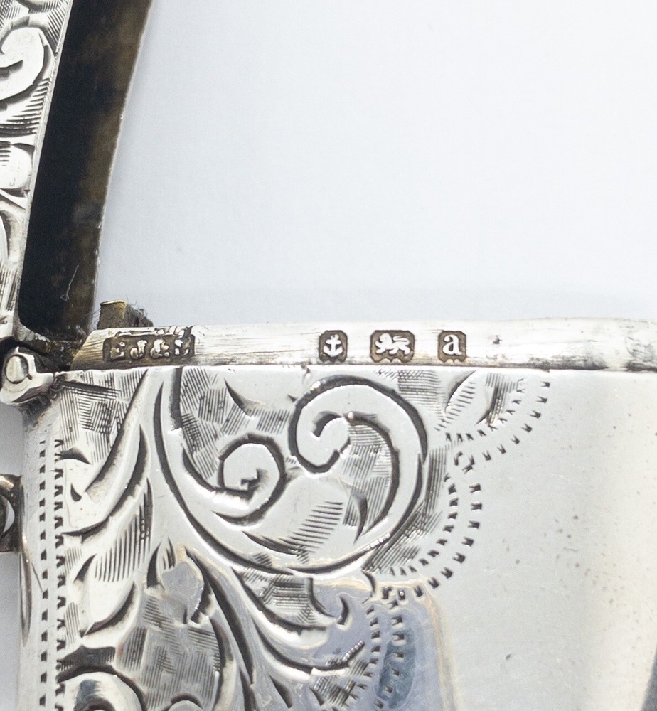 English Sterling Vesta Match Safe E Jacobs Birmingham 1900 Chatelaine