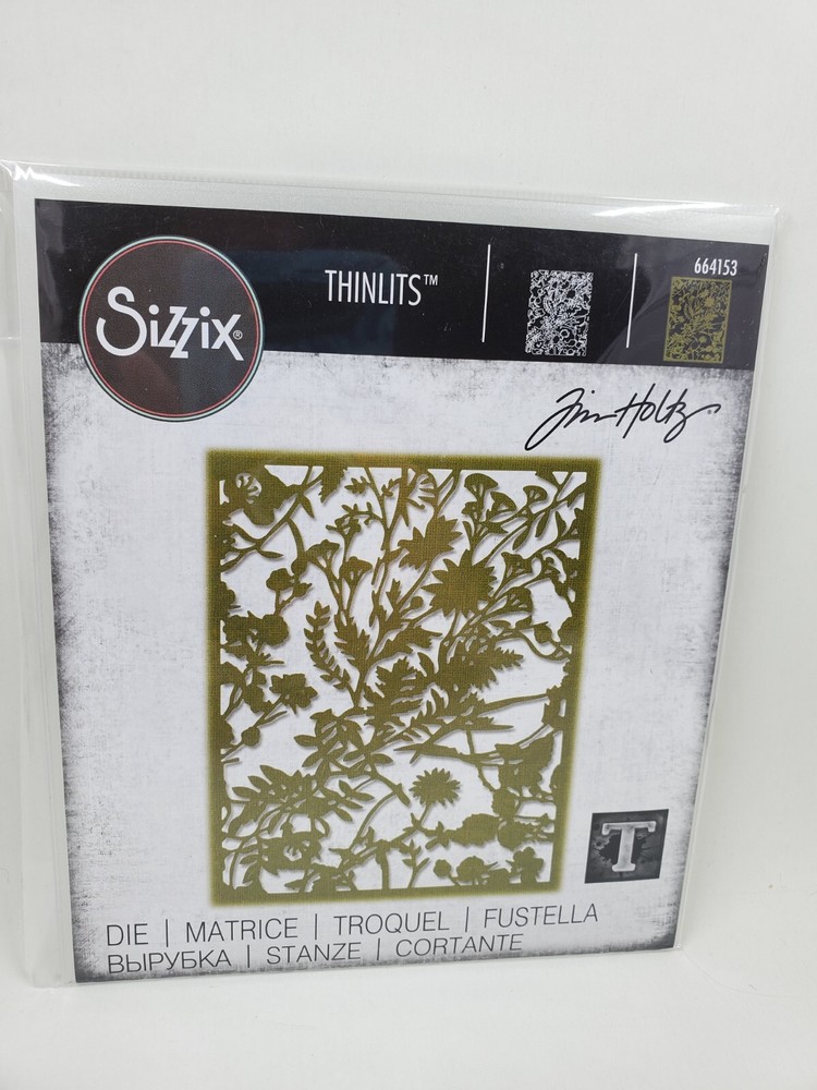 TH1 Sizzix Tim Holtz Organic Floral Background Thinlits Die New