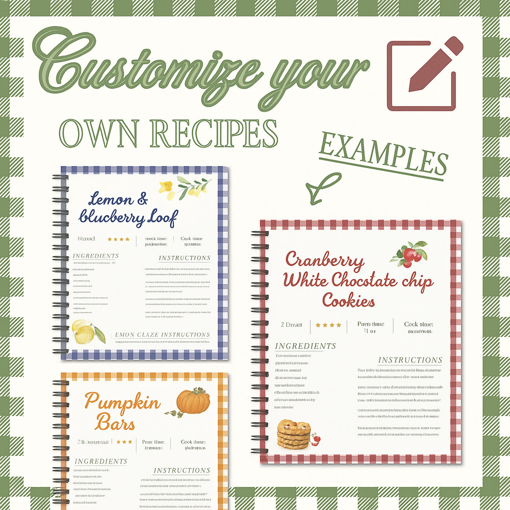 Canva Template - Recipe Page ,Canva Editable Template