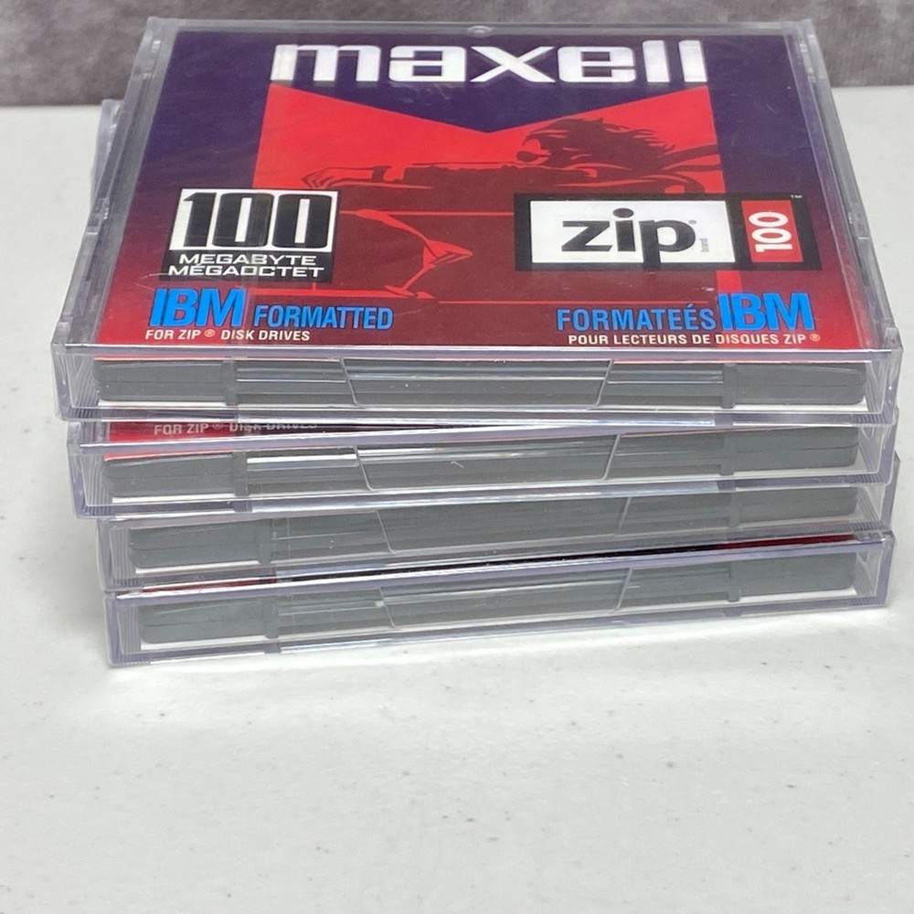 Maxell 100MB Zip Disks (4 Pack) IBM Formatted