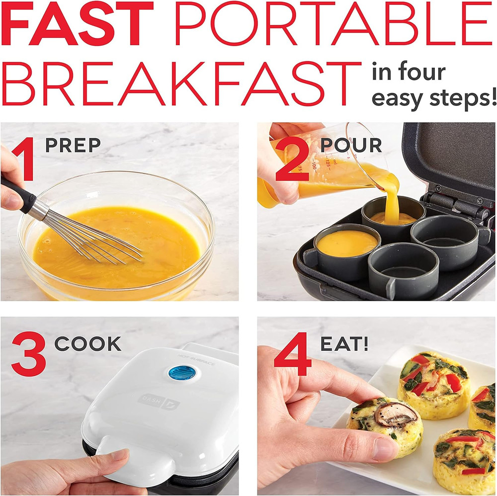Deluxe Egg Bite Maker - Electric Egg Bite Maker for Healthy Protein Snacks - Qui
