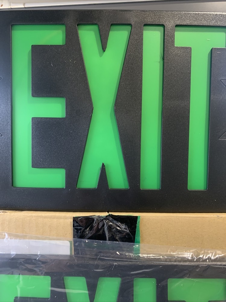 eTopLighting LED Exit Sign Green Lettering Double Faced Contractor 6 Pack