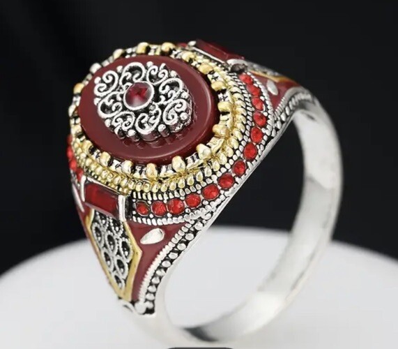 Men’s Synthetic Gemstone Ring Size 10