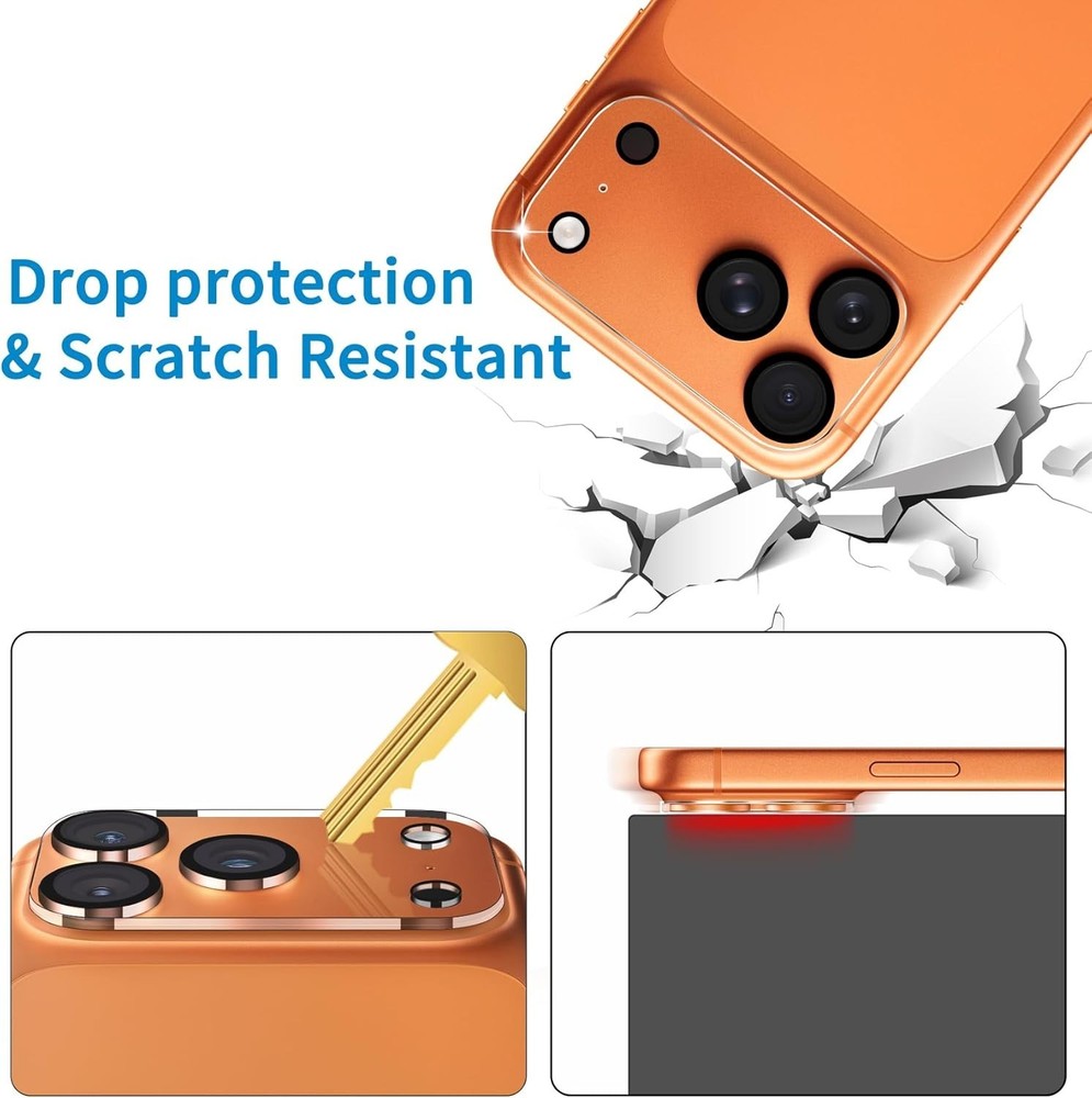 3 Pack Camera Lens Protector for iPhone 17 Pro 17 Max, Clear