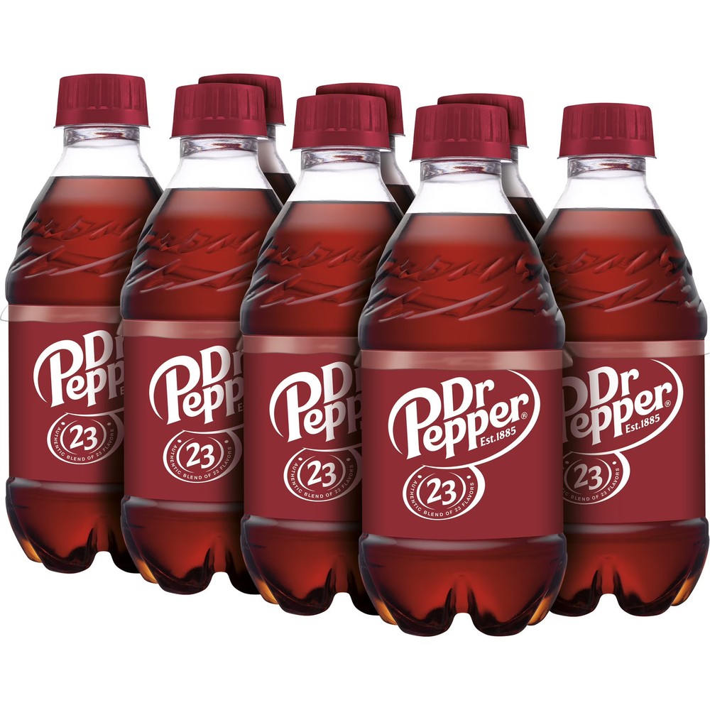 8 Pack Dr Pepper Soda Bottles 12 oz