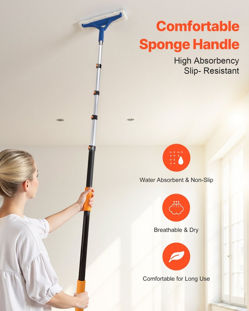 HOT/ Telescopic Extension Pole,4.66-19 FT Multi-Purpose Extendable Pole,Sturdy