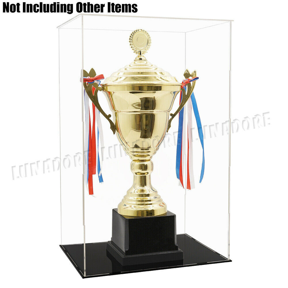 US 20.5" H Acrylic Plastic Display Box Perspex Showcase Dustproof Self-Install