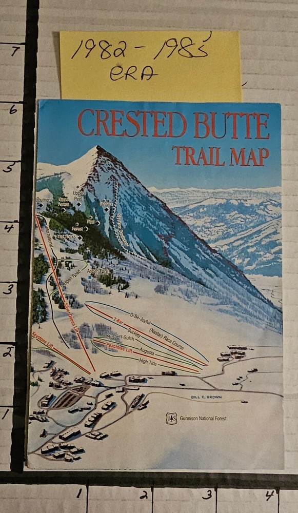 CRESTED BUTTE SKI AREA TRAIL MAP (1982-85 ERA) EX-MINT
