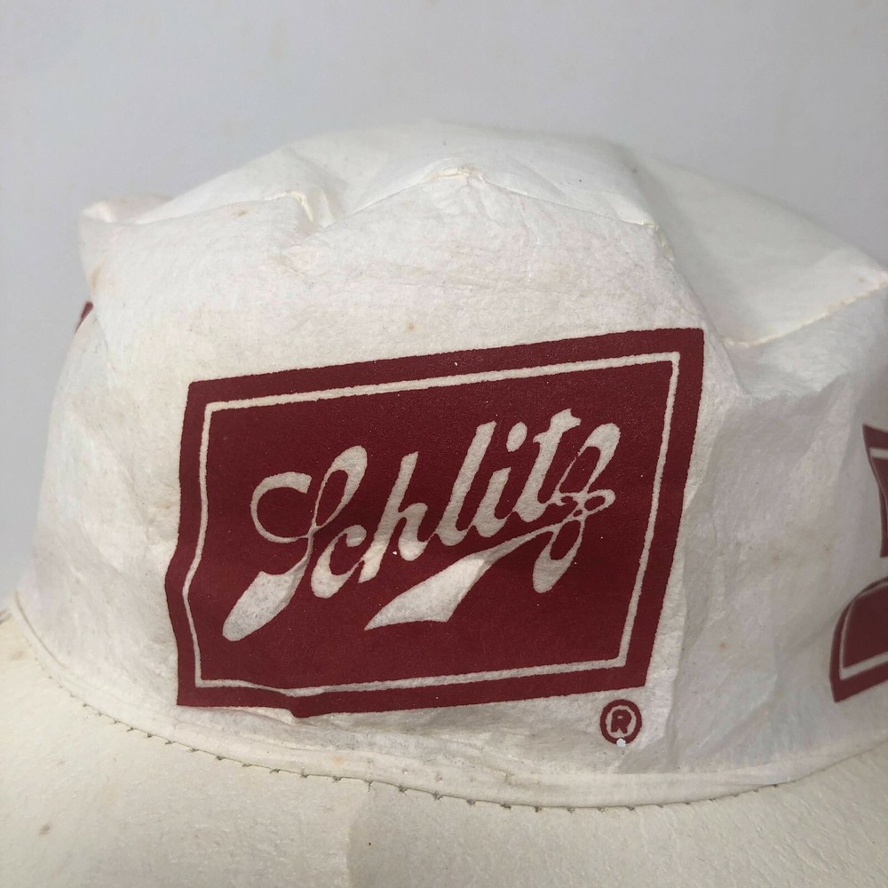 Vintage 70's Schlitz Beer Thin Paper Painter Cap Hat USA MADE