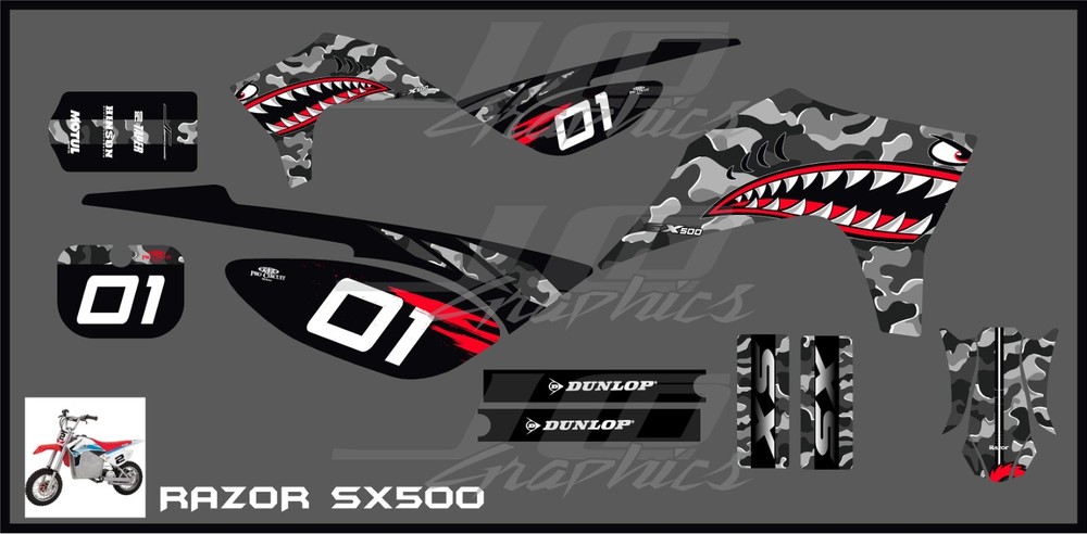 Razor SX500 graphics kit decals THICK AND HIGH GLOSS