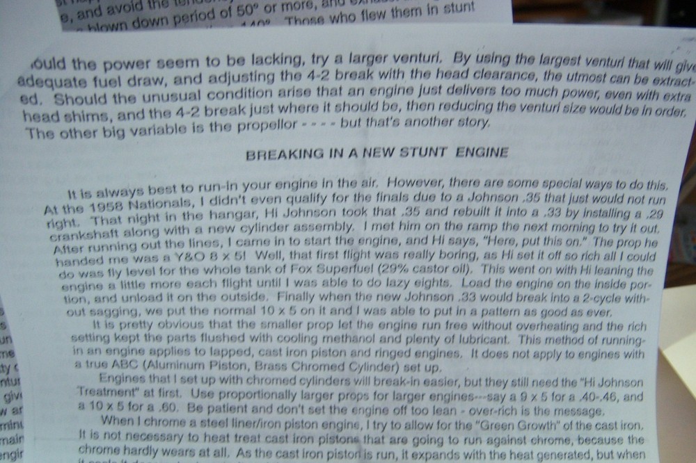 George Aldrich "Notes on Stunt Engines" (4 Pages)