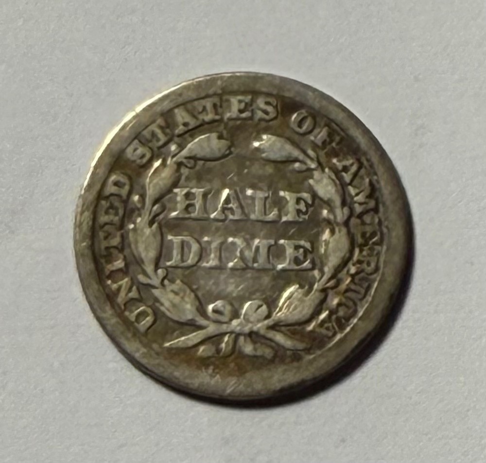 1849 seated liberty half dime - early date