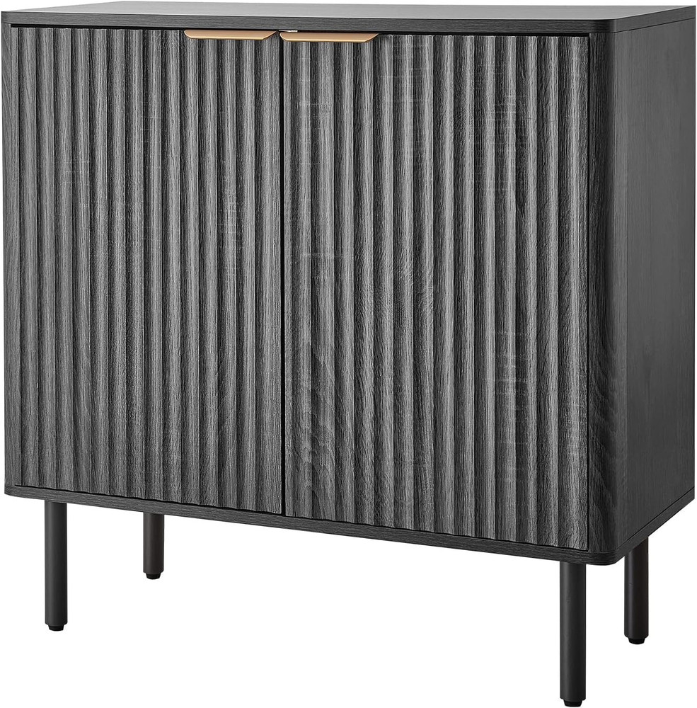 Stylish Black Buffet Cabinet with 2-Tier Storage & Adjustable Shelves