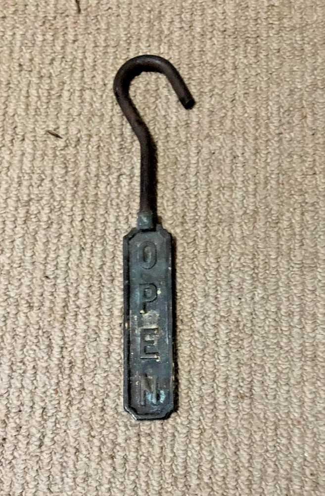 Vintage 10” Fireplace Open Closed Damper Pull Hook Double Sided