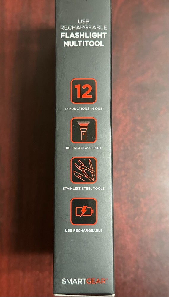 SMARTGEAR 12 Functions Usb Recharge Folding Stainless Steel FLASHLIGHT MULTITOOL