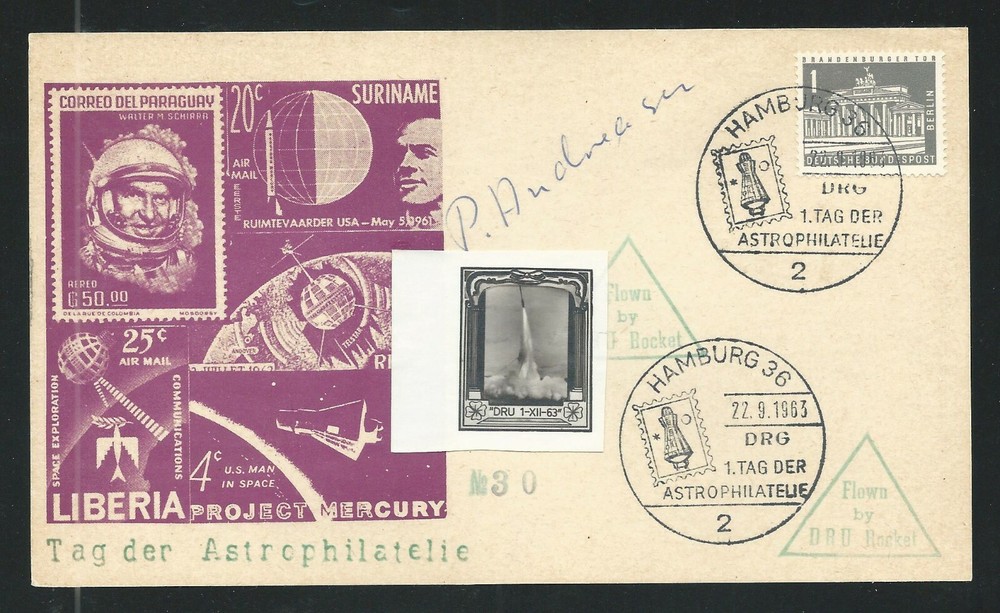 1963 DENMARK DRU rocket card - EZ 3C2