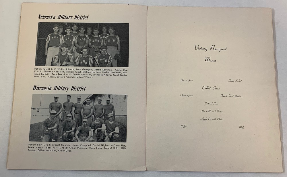 1952 FIFTH ARMY SOFTBALL TOURNAMENT program ~ Ft Benjamin Harrison, Indiana