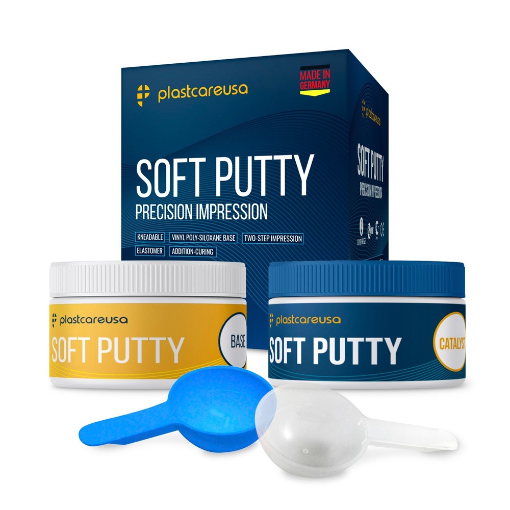 2X Dental Soft Putty Fast Set Impression Material 290 ml Base + Catalyst(2 pack)