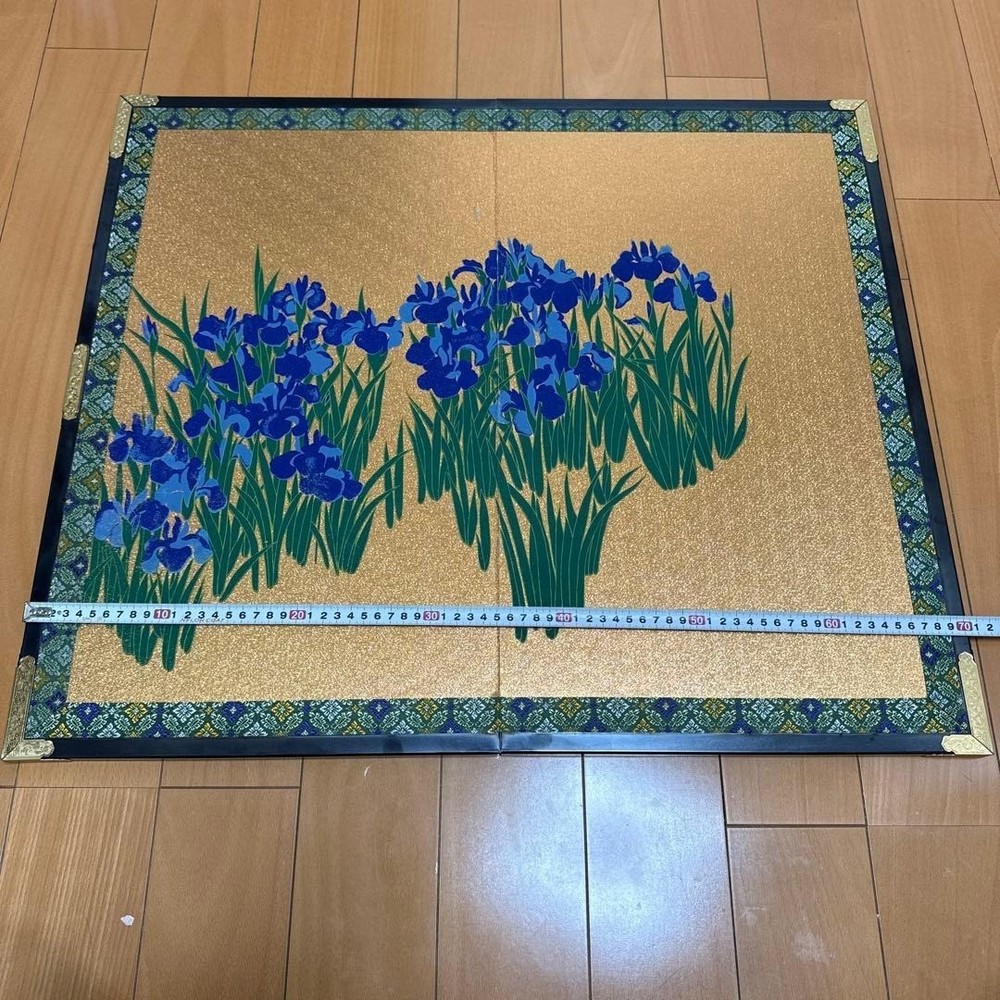 Japanese Antique 2 panel folding screen Byobu stand