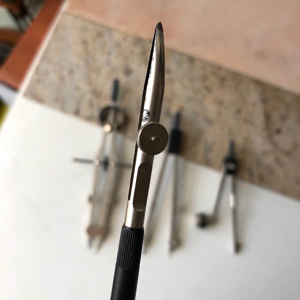 Set of 4 Vintage Drafting Tools - Compasses & Ruling Pen