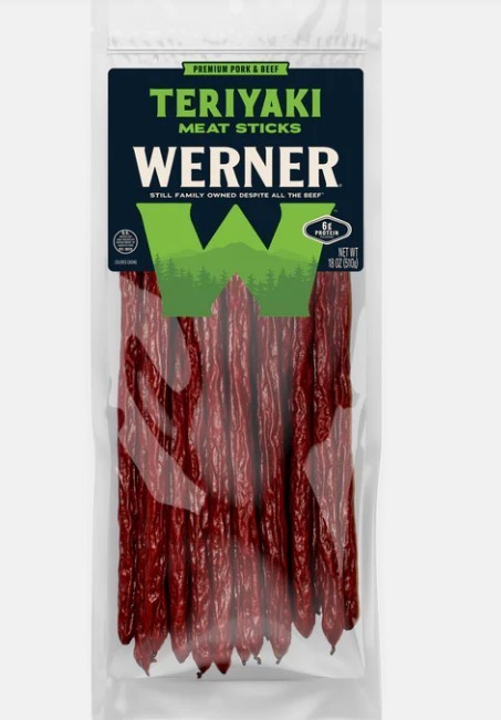 Werner Jerky Teriyaki Beef/Pork Meat Sticks 20 count