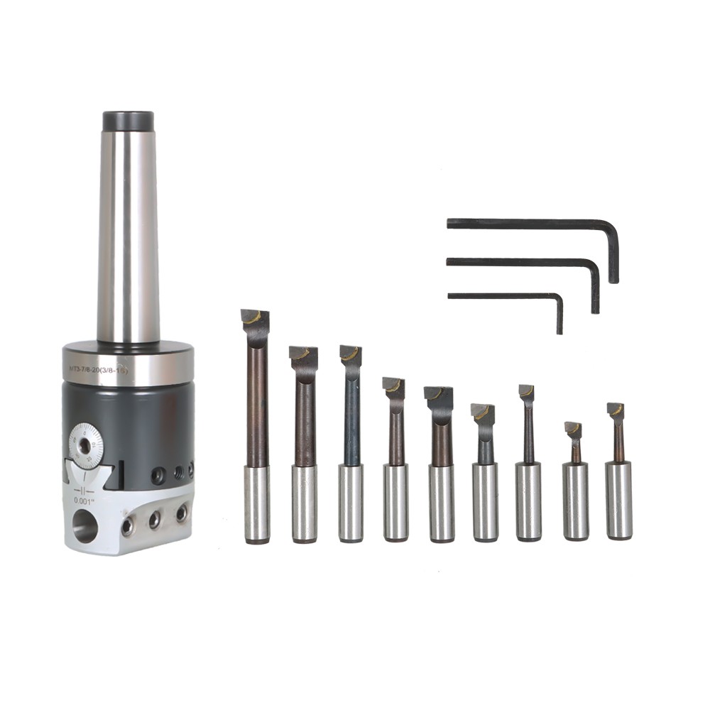 Boring Head Boring Tool Set (2 Inch Head & MT3 & 1/2 Inch) New