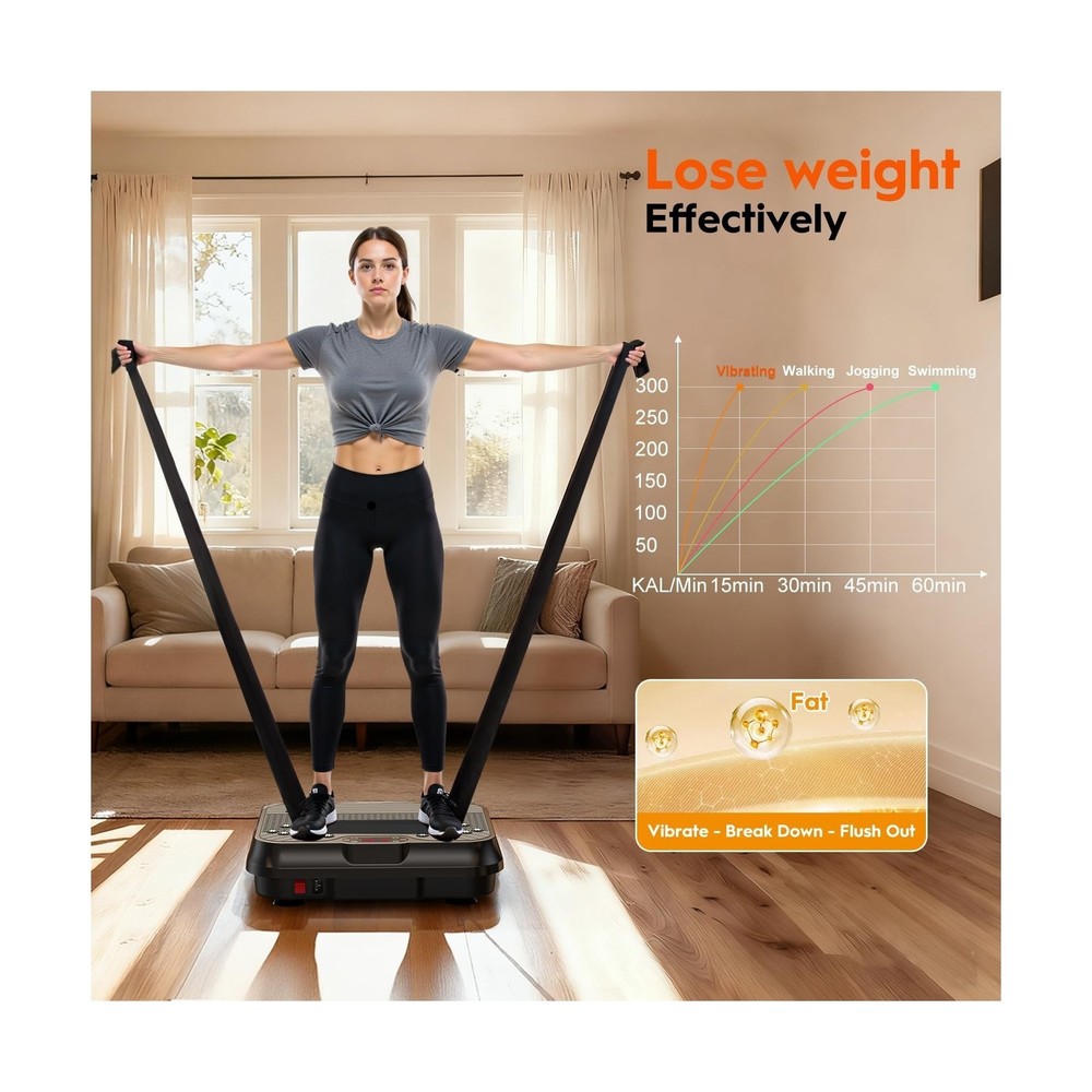 Vibration Plate Exercise Machine, Vibrating Plate for Lymphatic Drainage, 400...