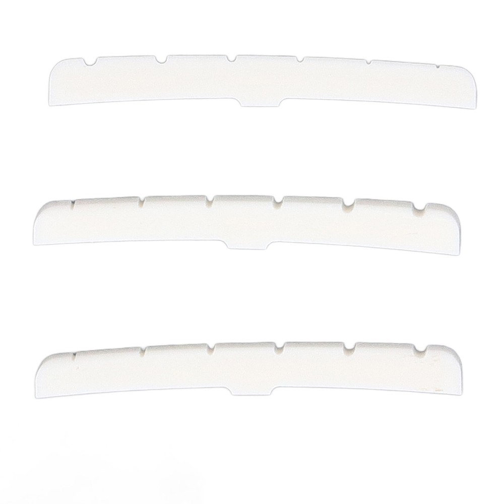 3Pcs 6 String Guitar Nut Flat Bottom Slotted Bone Guitar Nut Replacement For