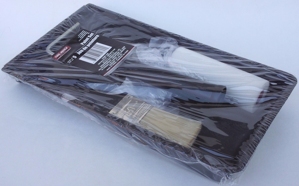 SMALL ROLLER BRUSH TRAY GLOVES PAINT SET 5 PIECE