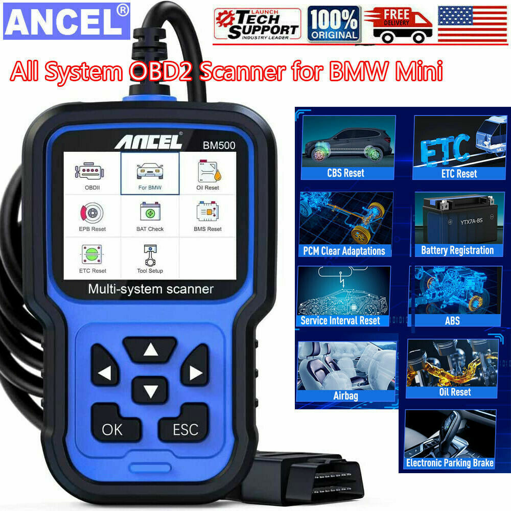 ANCEL BM500 All System OBD2 Scanner Code Reader for BMW Mini Car Diagnostic Scan