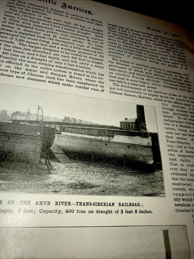 1900 Trans-Siberian Railroad Train Advertising & Article