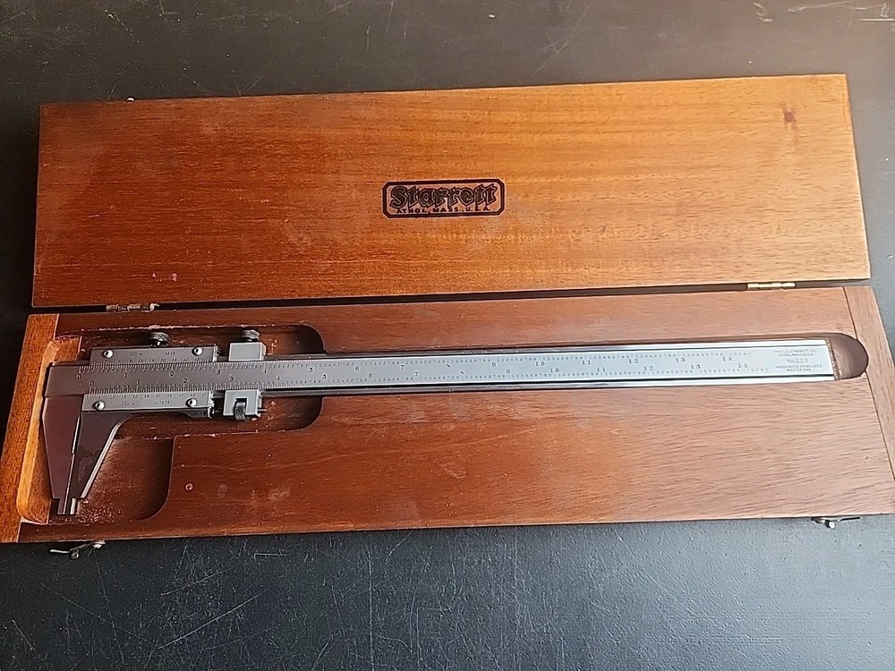 Starrett 123 14" Hardened & Stabilized Master Vernier Caliper w/case