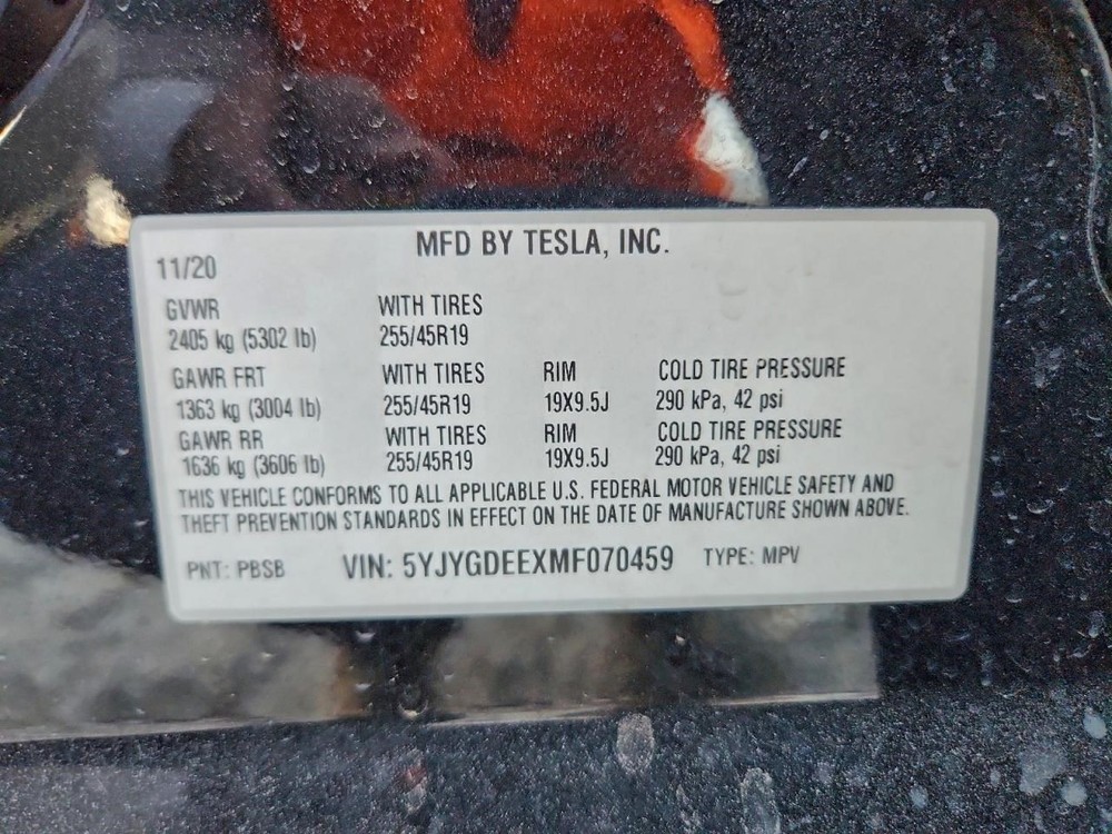 TESLA Y 2021 Camera/Projector 368057