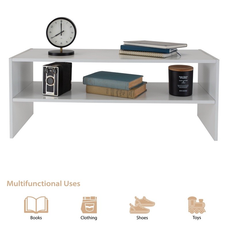 Stackable Shoe Rack 2 Tier Organizer Space Saving Durable Laminate Easy Assemble