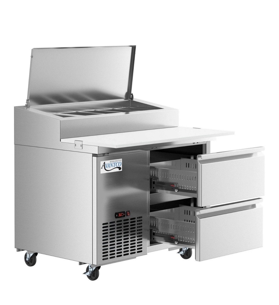 44" 2 Drawer Refrigerated Pizza Prep Table