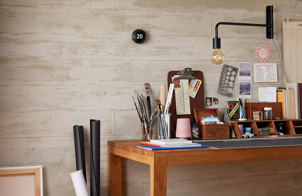 Black Google Nest 3rd Generation Learning Programmable Thermostat Kit T3016US A+