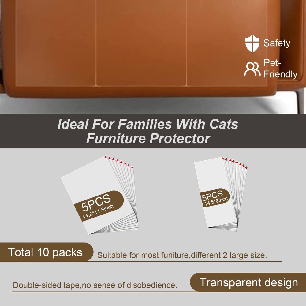 Anti Cat Scratch Furniture Protector, 10 Pack, 10PCS, Clear
